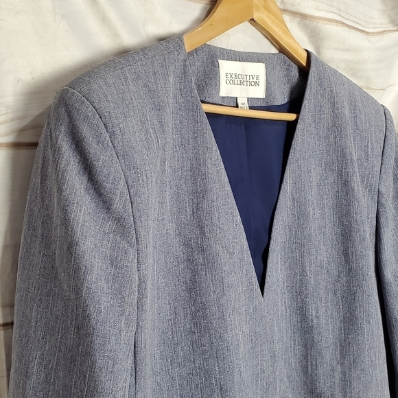 Vintage 90's Executive Collection Double Breasted Blue Blazer Size 14 - Picture 5 of 10